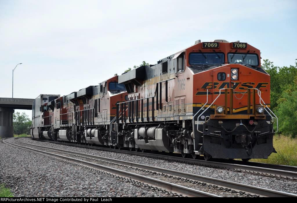 Westbound intermodal waits for a meet